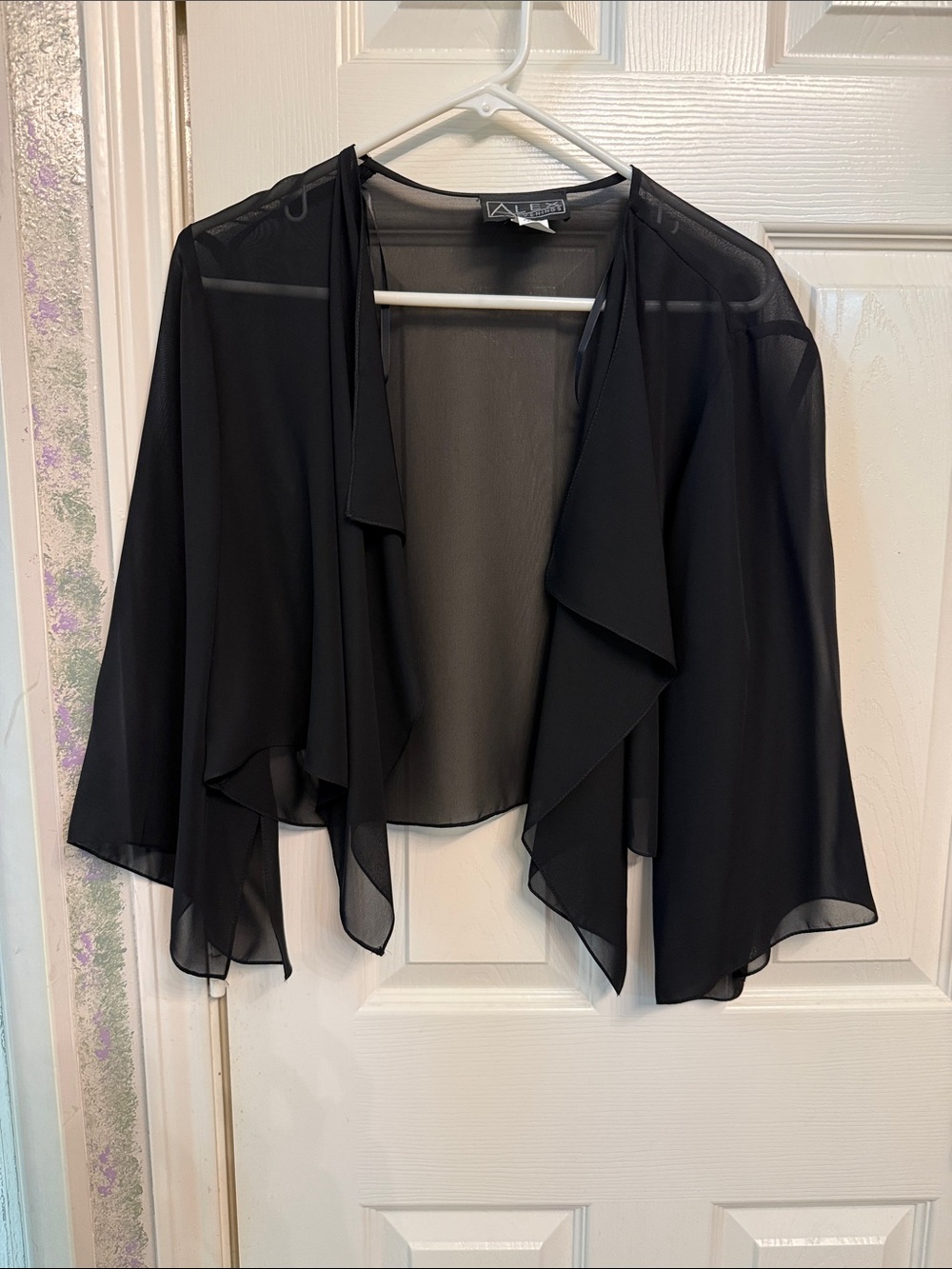 Alex Evenings Black Sheer Evening Shrug